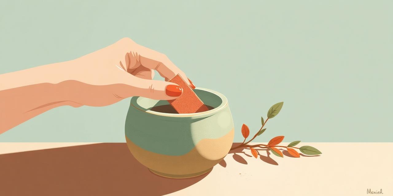 Illustration : une main déposant une pièce dans une tirelire en céramique.
