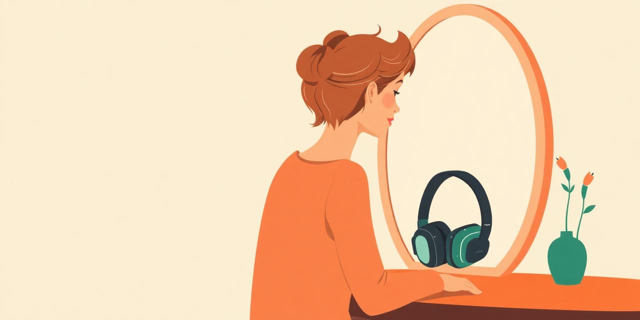 Illustration : un profil serein, des motifs ordonnés et un casque anti-bruit.