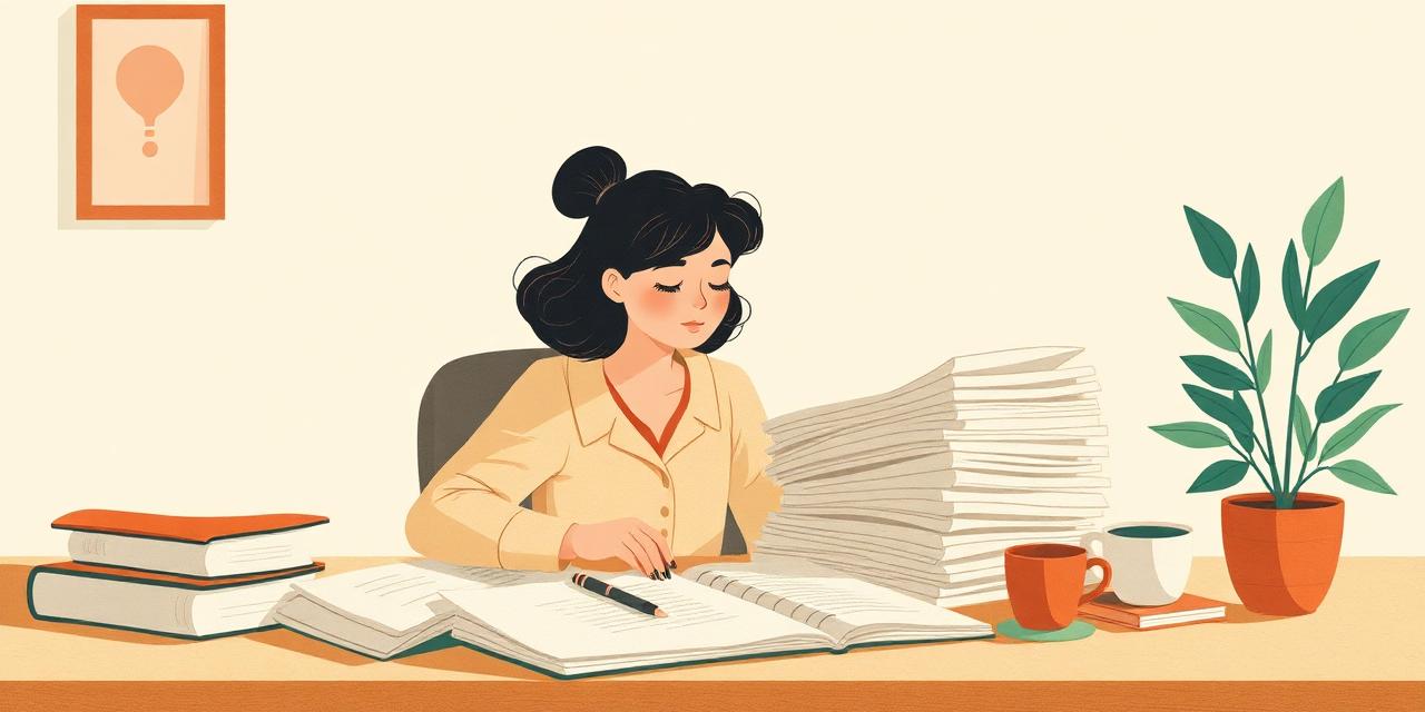 Illustration : une personne remplissant un dossier administratif à son bureau.
