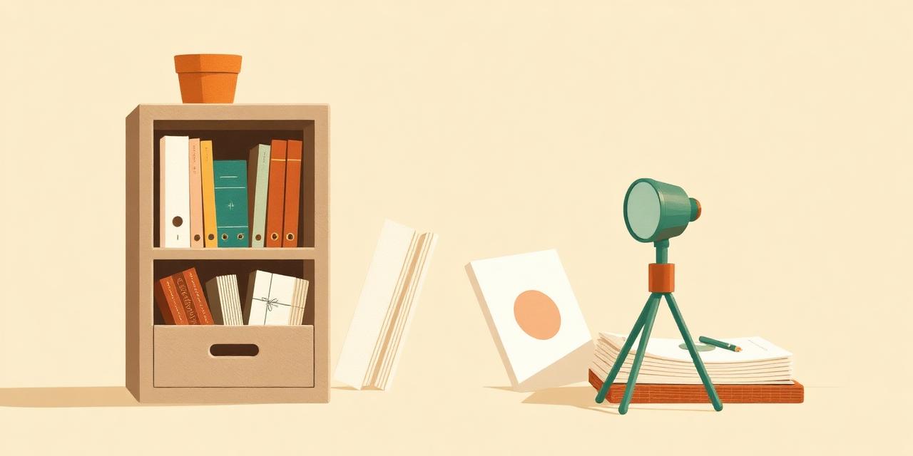 Illustration : des classeurs rangés, des fiches et une loupe grossissant une forme abstraite.