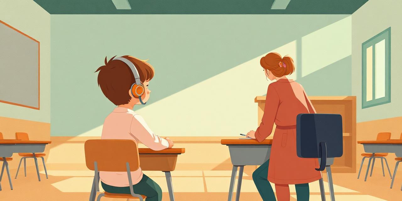 Illustration : une enseignante accompagne un petit groupe d'élèves autour d'une table, dans une classe apaisée.
